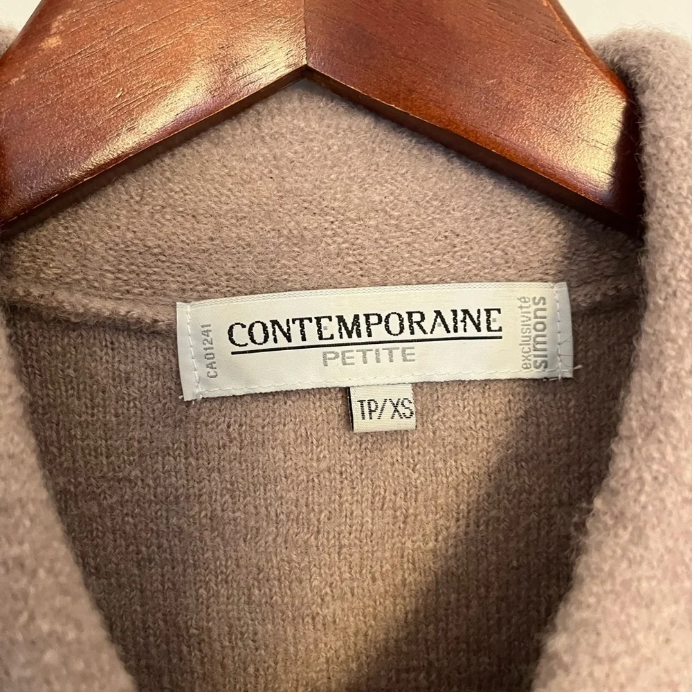 Contemporaine 100% wool Cream Button-Up Cardigan size XS - Picture 5 of 6